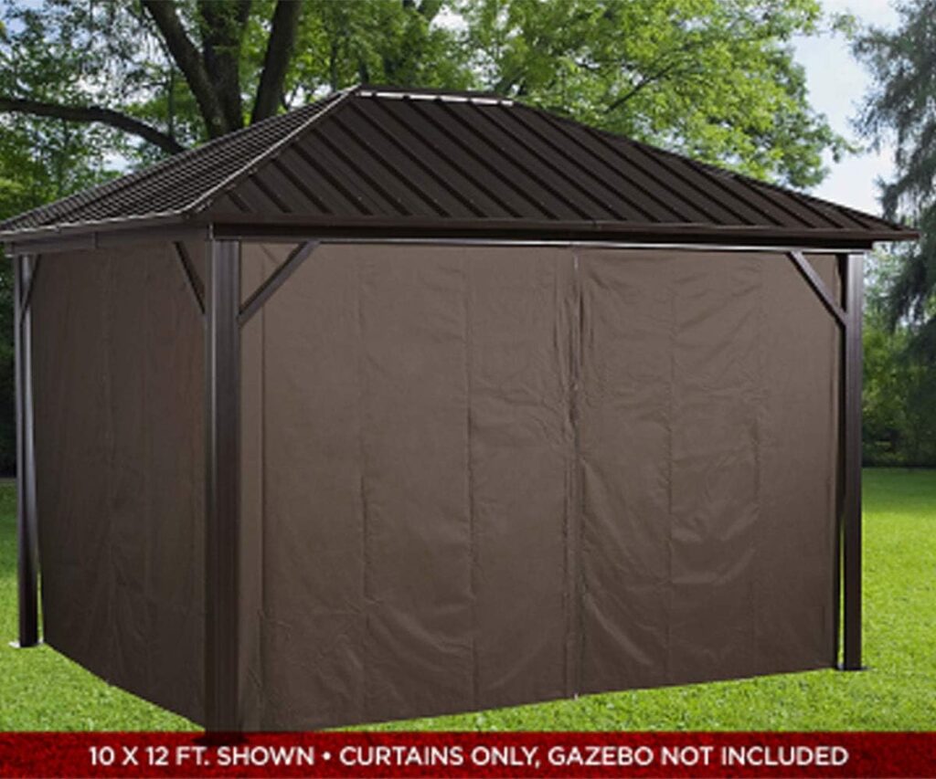 Sojag Accessories Set of 4 12 x 16 Curtains for Genova Outdoor Gazebo - Brown