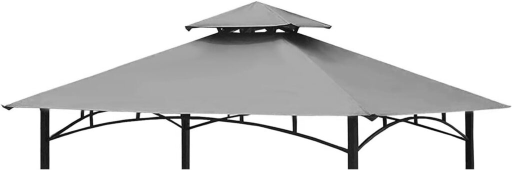 Tanxianzhe Grill Gazebo Replacement Canopy Top Cover 5×8 Double Tiered BBQ Roof ONLY FIT for Gazebo Model L-GG001PST-F (Gray)