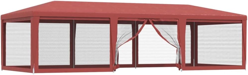 VRAXO Party Tent with 8 Mesh Sidewalls Red 29.5x13.1 HDPE,Canopies  Gazebos-44.33lbs