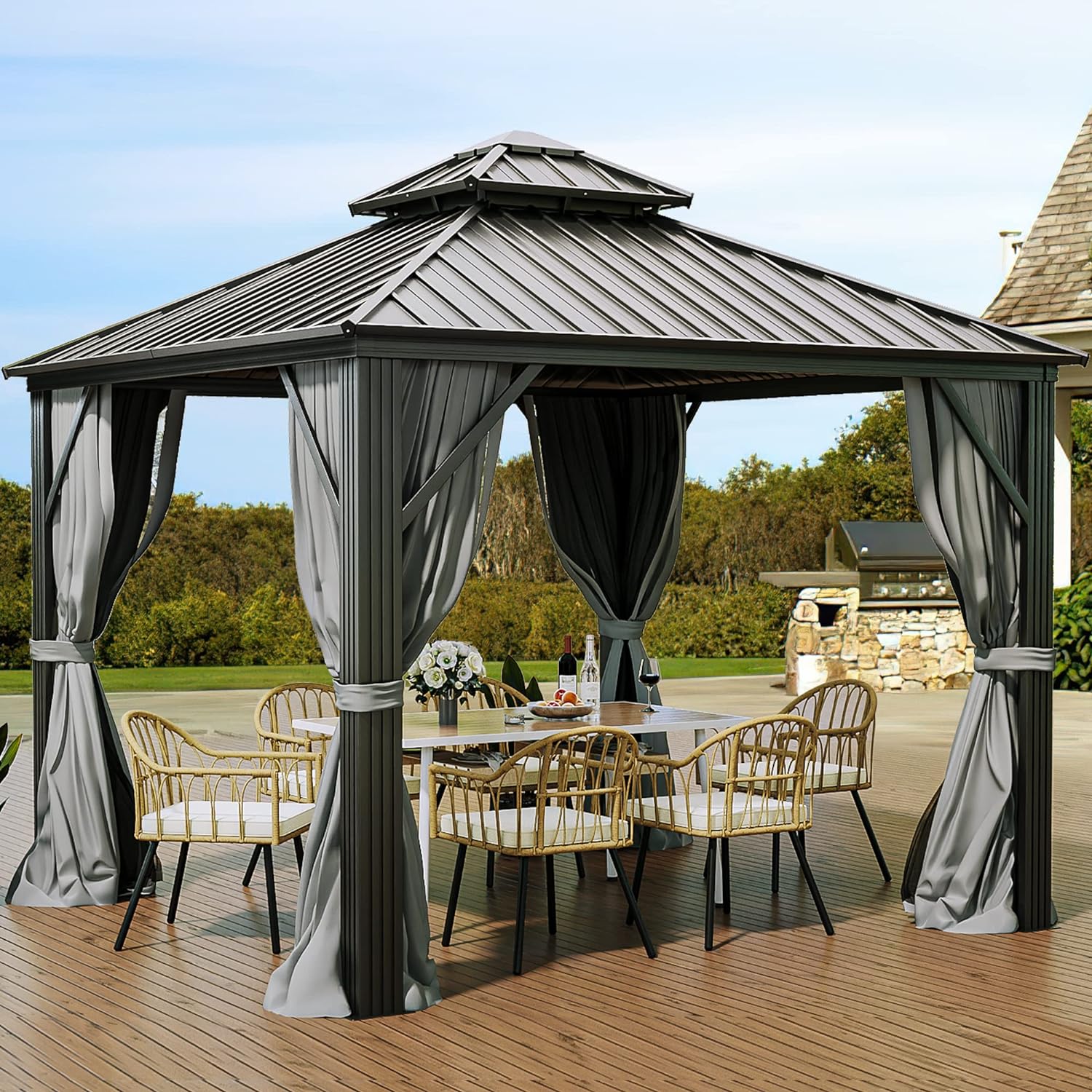 YITAHOME Gazebo Double Roof Canopy Review